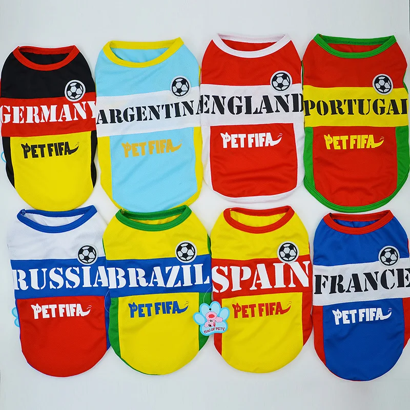 FML Pet Football Clothes Cotton Dog Jersey Vest 2018 New Cotton Breathable Dog Soccer Jersey Shirt Costume for Small Dogs Cats FML Pet Football Clothes Cotton Dog Jersey Vest 2018 New Cotton Breathable Dog Soccer Jersey Shirt Costume for Small Dogs Cats