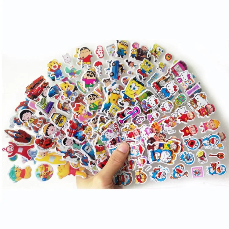 Random 12 sheets set cute 3D stickers for kids Home wall decor on laptop cartoon anime