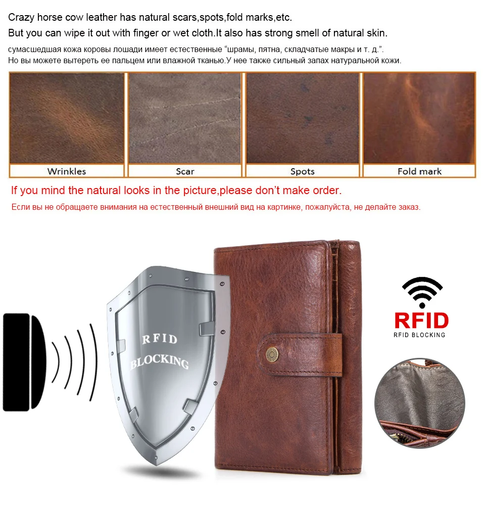 CONTACT'S Брендовый бумажник RFID из натуральной кожи с отделениями для денег, кредитных карт кошелек для монет