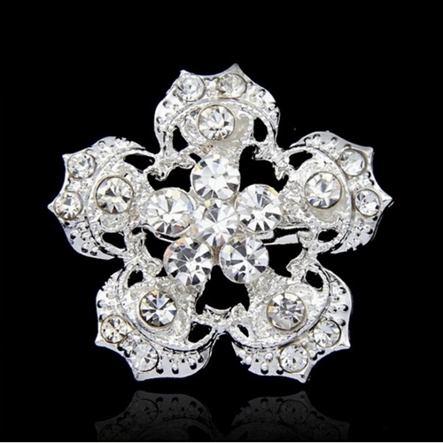 Rhinestone Brooch Pin Crystal Flower Brooches Bride Wedding Jewelry Gift Women Lady Dress Clothing Coat Accessories Gift