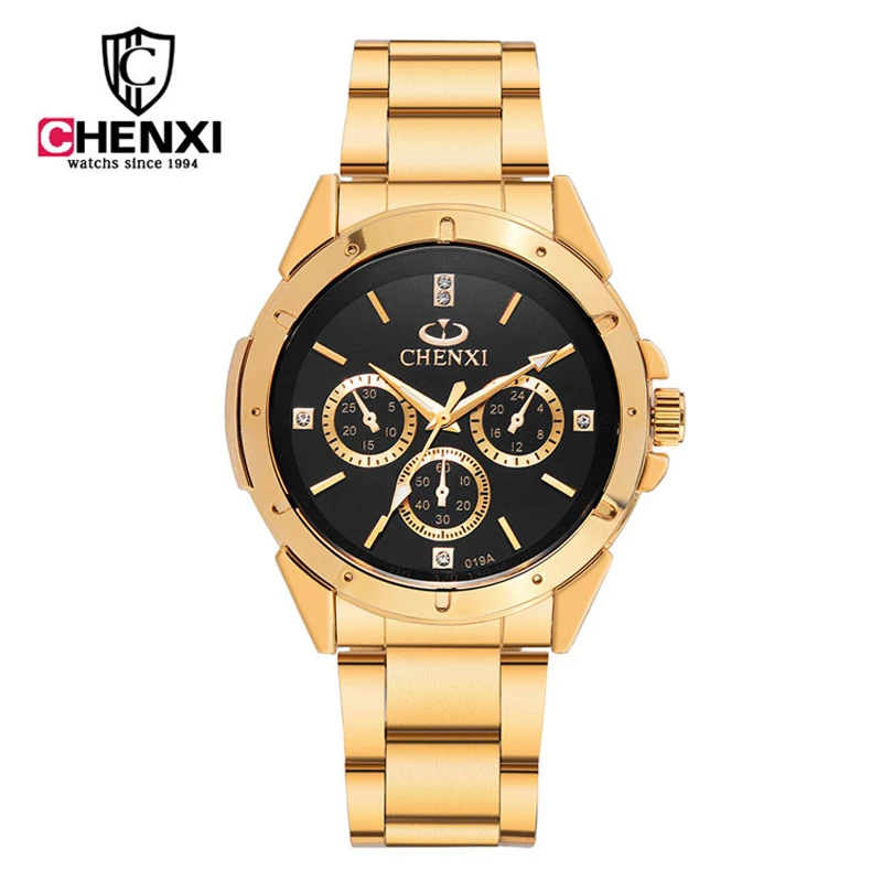 

Golden fashion Quartz Watch Men Watches Top Brand Luxury Famous Male Clock Wrist Watch Relogio Masculino Stainless Steel Watch