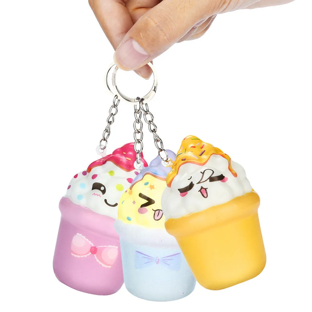 Squishies Kawaii Ice Cream Slow Rising Cream Scented Keychain Stress Relief Toys Squishy Stress Relief Toy Funny Kids Toy 0415