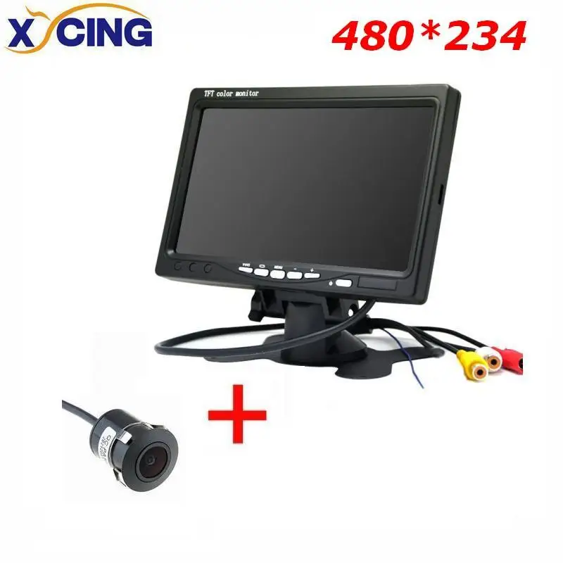 XYCING RVC093 наборы 7 дюймов TFT ЖК-дисплей Экран 480*234 Pixel 2 AV Вход автомобильный монитор+ Цвет задний вид автомобиля резервного копирования Камера - Цвет: RVC093-480-E305