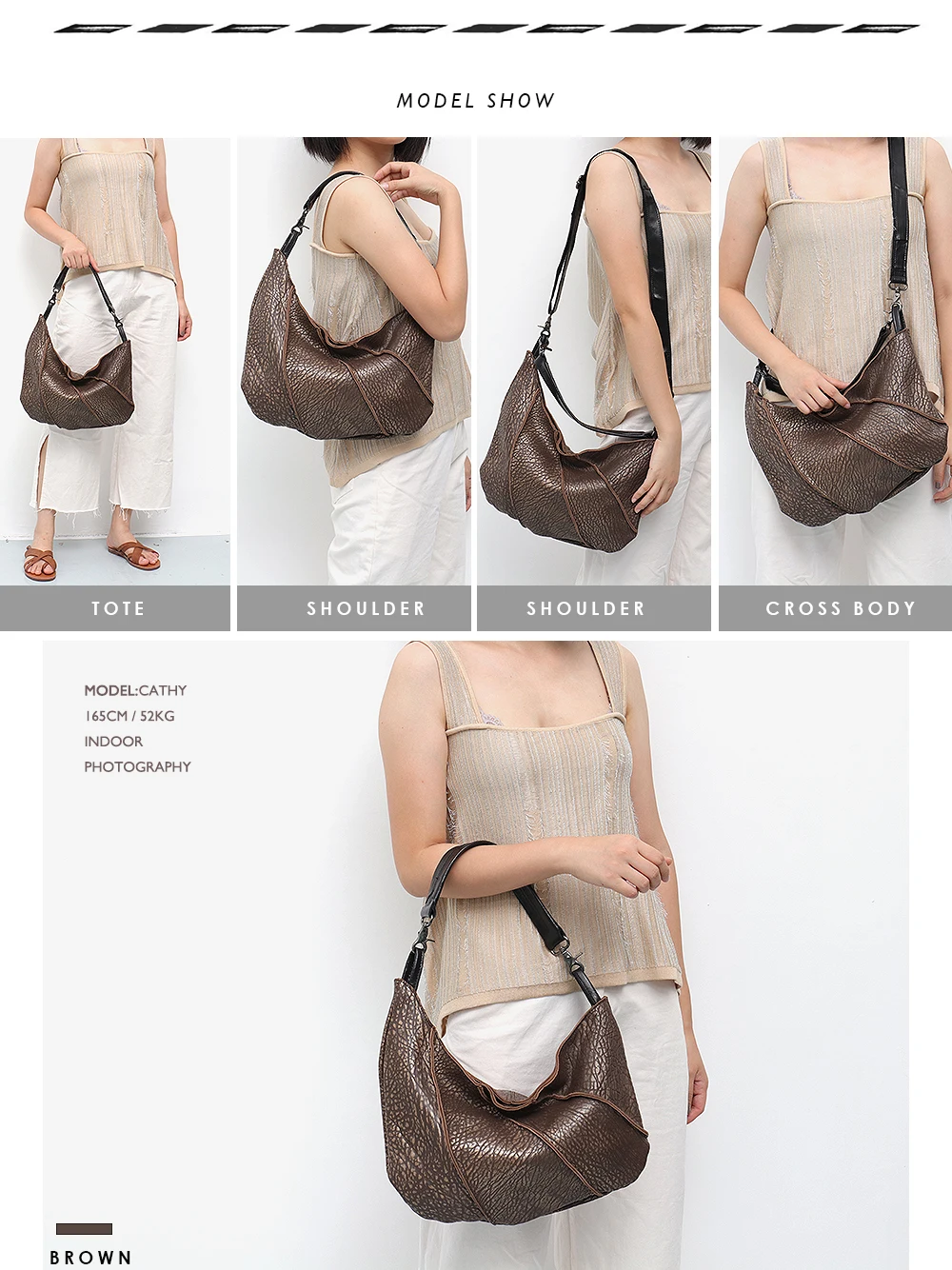 SC винтажная сумка-хобо из натуральной кожи, женские сумки через плечо, овчина, Лоскутная кожаная сумка