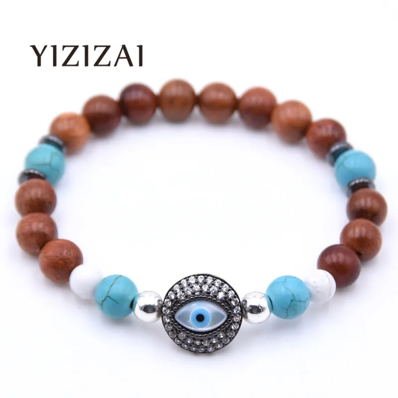 YIZIZAI браслет evil eye Бусы Браслеты для женщин и мужчин украшение браслет для мужчин и для женщин Erkek Bileklik браслеты Armbande