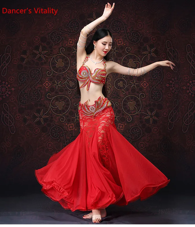 Belly Dance Одежда Профессиональная Длинные Рыба Хвост Юбки Обернутая Юбка Женщины Кружева Юбки Танец Живота(без пояса