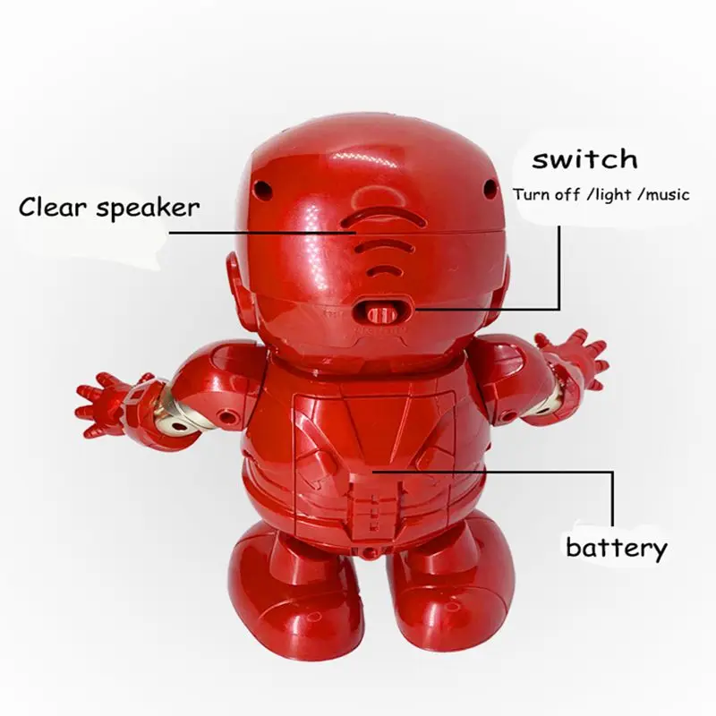 Горячие игрушки Мстители эндигра танцы Железный человек супер герой робот с светодиодный светомузыкальная игрушка Tony Stark электрическая фигурка игрушка для детей
