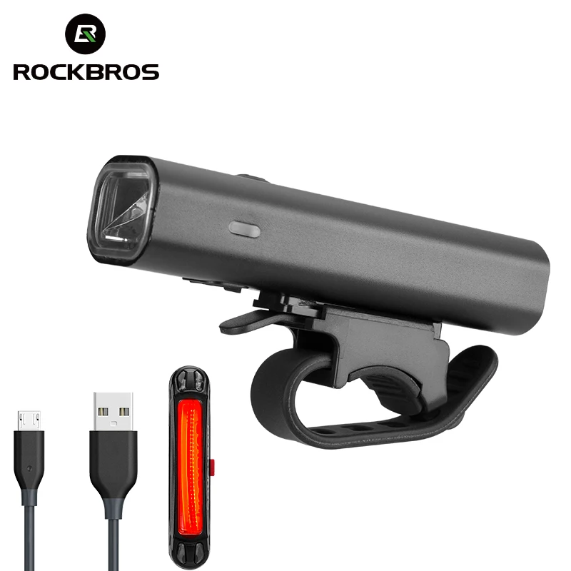 Günstig ROCKBROS 400LM Fahrrad Licht Scheinwerfer Fahrrad Lenker Vorne Lampe MTB Ritt Radfahren USB Aufladbare Taschenlampe Sicherheit Schwanz Licht