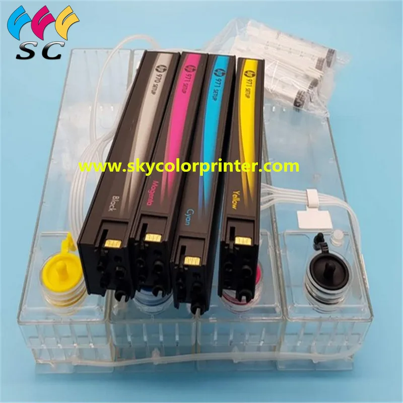 4 цвета СНПЧ система для HP 970 971 Officejet Pro X451dn X551dw X476dn X576dw принтер СНПЧ|Чернильные