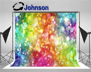 

rainbow colored lights polka dot bokeh backdrops Vinyl cloth High quality Computer print party photography backgrounds