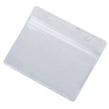 

10 x Clear Vertical ID Badge Card Plastic Pocket Holder Pouches 100 x 83mm