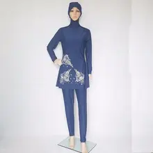 Хиджаб+ топ+ нижней мусульманская купальники женские Высокая эластичность Для женщин купальник быстросохнущая пляжные ванный комплект пляжная одежда moslim badpak