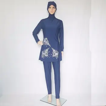 

Hijab+Top+Bottom Muslim Swimwear Female High Elasticity Women Swimsuit Quick Dry Beach Bathing Suit Beachwear moslim badpak