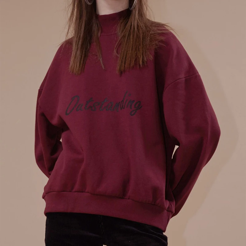 Kissmilk Plus Size 2018 New Women Autumn Pullovers Turtleneck Drop Shoulder Loose Letter Print Casual Long Sleeve Sweatshirts Kissmilk Plus Size 2018 New Women Autumn Pullovers Turtleneck Drop Shoulder Loose Letter Print Casual Long Sleeve Sweatshirts
