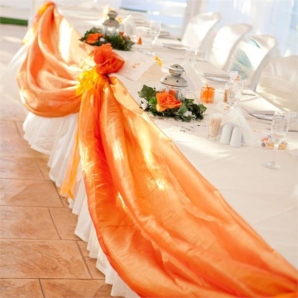 10 м* 1,35 м персиковый цвет прозрачный Swag DIY органза Swag ткань для свадебного украшения, фон для занавесок и украшения стола
