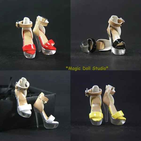 [FR100] Новинка,, 12 дюймов, модная королевская обувь# Прозрачный каблук, обувь для 12 дюймов, модная королевская кукла Momoko