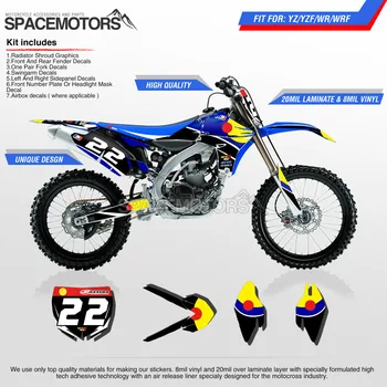 

RB MX Motorcycle enduro MX sticker 3m vinyl decal graphic kit for YZ F YZ WR WR F YZ F X 1996 - 2016 125cc - 450cc 28mil fantess
