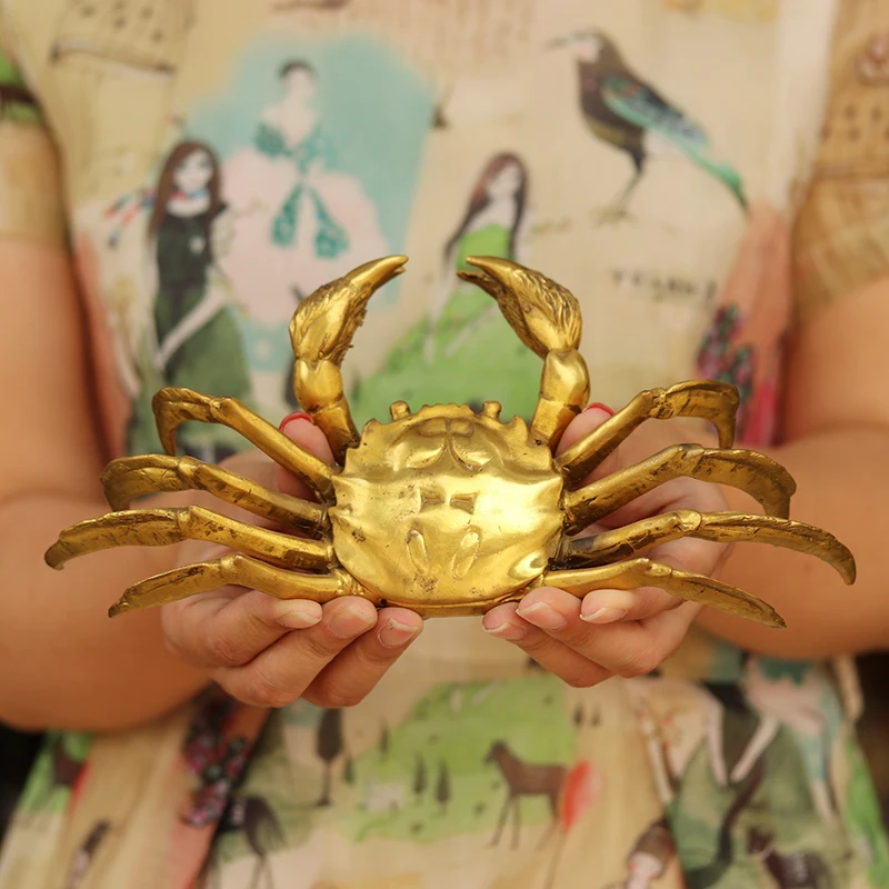

Copper Crab Ornaments Octagon to Money Nafu windfall General copper crab Home tea ceremony Feng shui furnishings