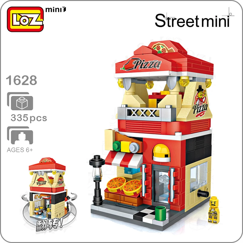 LOZ Street Series 1628 пиццерия пицца еда Ресторан 3D модель 335 шт. сделай сам мини блоки