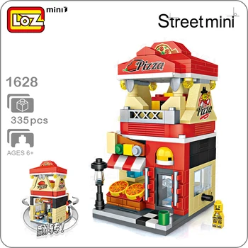

LOZ Street Series 1628 Pizzeria Pizza Food Restaurant 3D Model 335pcs DIY Mini Blocks Bricks Assembly Building Toy Gift
