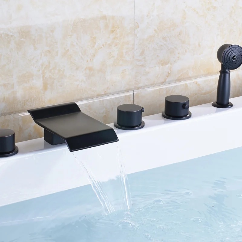 5 шт. смеситель для ванны Водопад с 3 ручками|faucet set|bathtub faucetstub faucet set |
