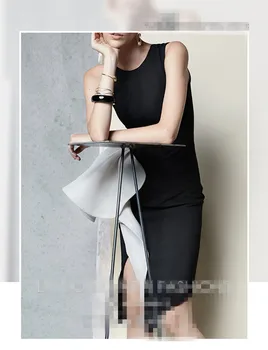 

Fashion 2019 Hot Sale Dress Sleeveless Sexy Zippers Women O Neck Casual Loose Night Club Party High Quality Dresses Wholesale