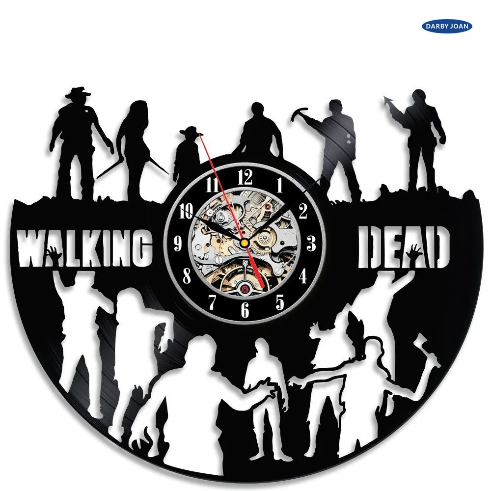 

Walking Dead Vinyl Record Wall Clock Modern design Art CD Clock Watch Creative Horloge Home,wall clock