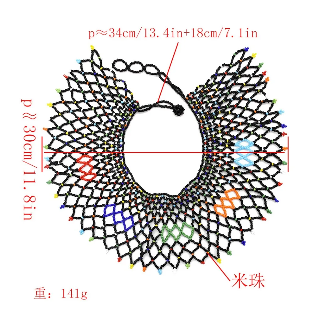 Индийское этническое Африканское ожерелье с разноцветными полимерными бусинами, египетское этническое колье на плече, колье, ожерелье, ювелирное изделие