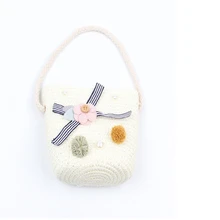 Детская сумка для монет, детская соломенная Пляжная милая сумка, детские сумки, кошелек в форме ведра, модный новейший стиль