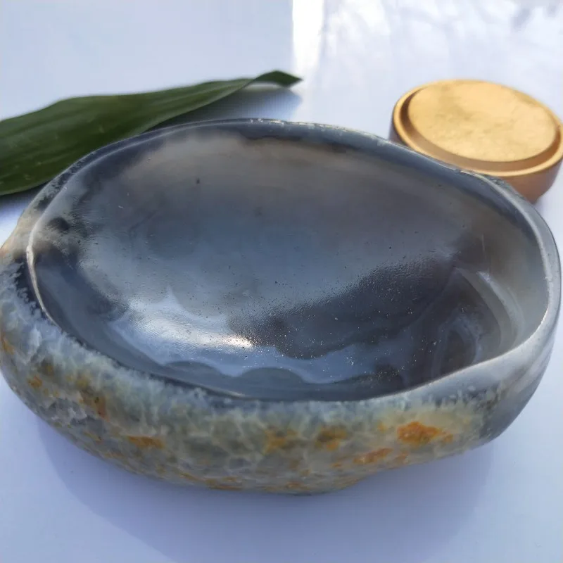 

10cm beautiful natural crystal agate bowl agate Ashtray crystal ashtray home decoration stones and minerals Healing crystals