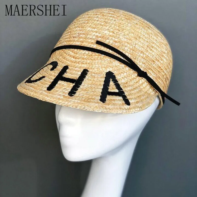 MAERSHEI солнцезащитные шляпы для женщин Конный Кентукки шляпа котелок козырек Sobrero соломенная шляпа с Бантом Летняя шляпа для женщин пляжная кепка