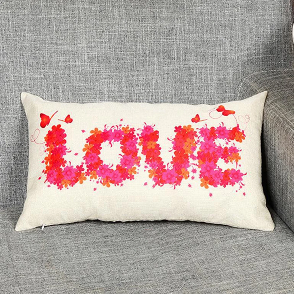 Rectangle Pillow Case Owl Bird Love Letter Pillowcase Decoration 