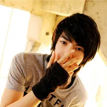 Горячие RECOM для мужчин D Крытый держать теплую руку тонкий раздел мужские половинные шерстяные перчатки пары досуг мода вязаный рукав руки набор