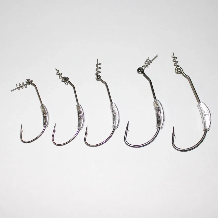 

free shipping 1/0-5/0 crank fishing hook fishing grub lure hook with lead fishing accessory soft lure hook fishing tackle