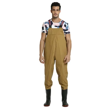 Outdoor Fly Fishing Stocking Foot ,waterproof and breathable chest waders with one buckle accidently rope kits