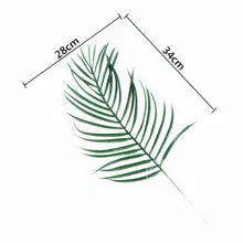 5 sztuk sztuczne liście zielone plastikowe sztuczny liść liście palmowe wyspa styl DIY dekoracje ślubne zielone rośliny rekwizyty fotograficzne Party dec tanie tanio Partigos CN (pochodzenie) 181222