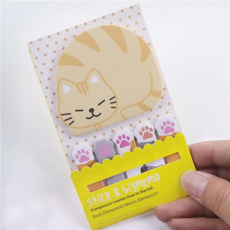 Милые животные кошка панда липкий блокнот для заметок бумажные закладки для школьных учебников принадлежности планировщик канцелярские корейские Стикеры - Цвет: As Pictures