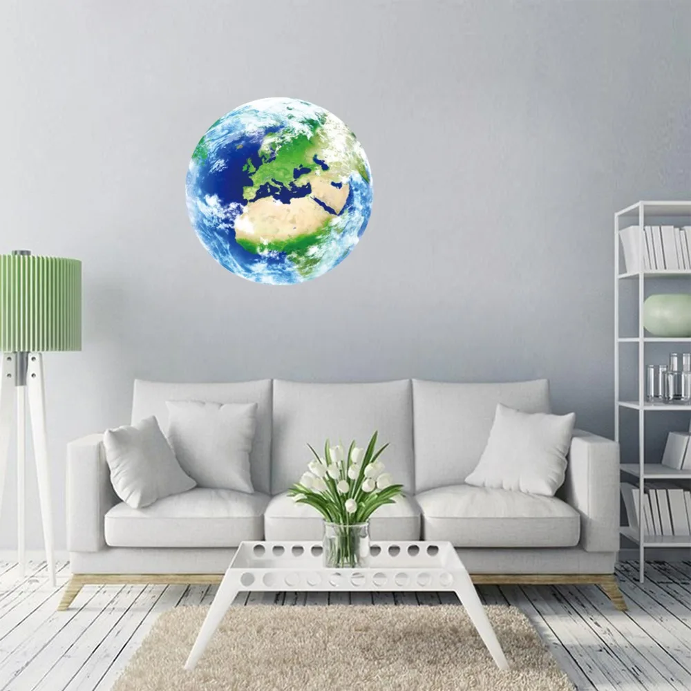 Luminous wallpapers wall sticker wall decor 3D wall stickers engraving moon globe wallpaper sticker organizer
