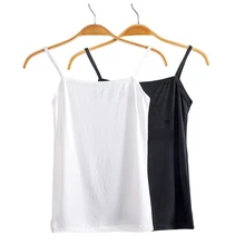 Женский летний эластичный жилет на бретельках, однотонный топ для девочек