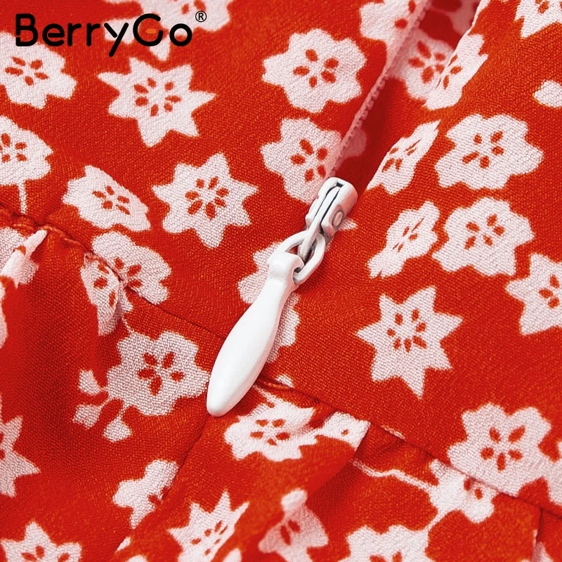BerryGo сексуальное платье с открытой спиной и рюшами от солнца boho женское