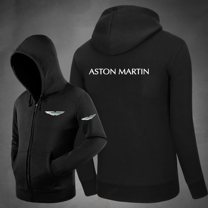 

Mens' Long Sleeve winter autumn Outwear Hoody 2019 Zipper Aston Martin Sweatshirt Tops Jacket Coat Outwear casual pullover