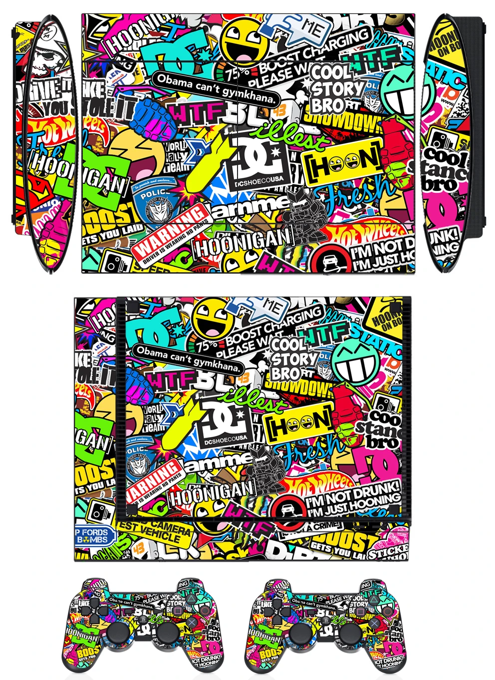 

Bombing Q262 Vinyl Skin Sticker Protector for Sony PS3 Super Slim 4000 and 2 controller skins Stickers