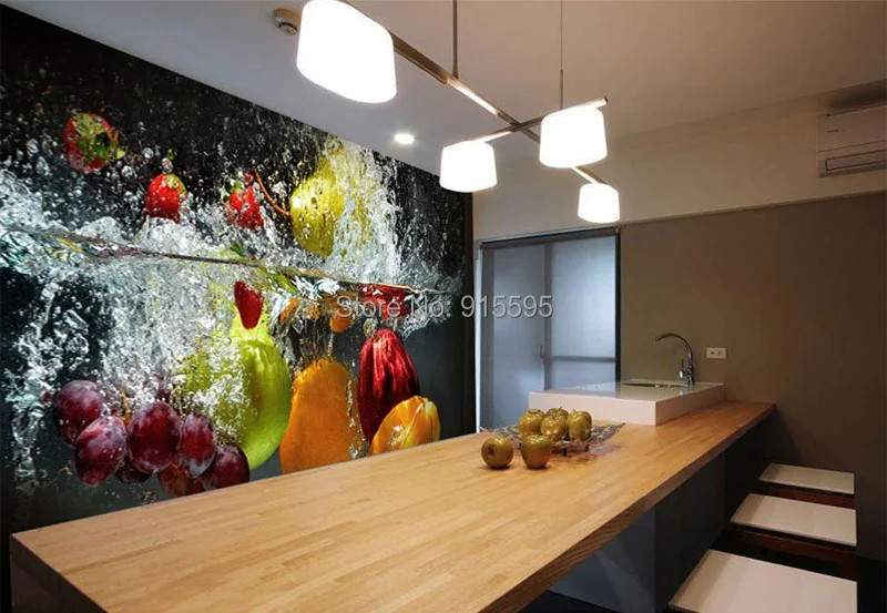 Пользовательские 3D стереоскопические большие фрески фрукты обои самоклеющиеся кафе сок напитки магазин ресторан чай фоновые обои для магазина