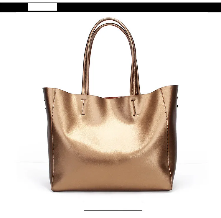 Zency Роскошная золотая женская сумка на плечо натуральная кожа Большая вместительная сумка элегантная женская сумка через плечо модная