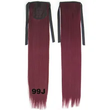Ponytails Hair Extensions Stright 22″ 80g #99J Red Wine Burgundy Beautiful Particularly High Temperature Resistant Material