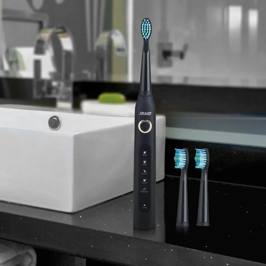 Seago SG-507, электрическая зубная щетка, умный таймер, звуковая щетка, USB перезаряжаемая, водонепроницаемая зубная щетка для взрослых
