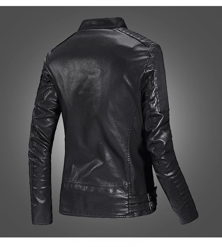 Осенняя Новая модная тонкая куртка Cuir Homme с отложным воротником стильная кожаная мужская мотоциклетная куртка