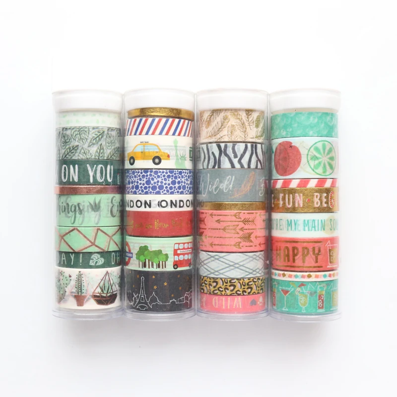 

Domikee new cute foil school decorative washi tapes set for diary planner stationery,kawaii decorative DIY masking tape set,8pcs