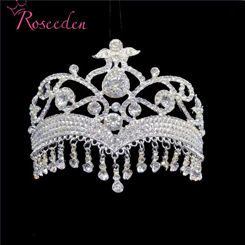 Wedding Crowns Tiaras Frontlet Water Drop Rhinestones Pearl Pageant Hair Accessories For Bridal Party Jewelry RE3426 | Украшения и