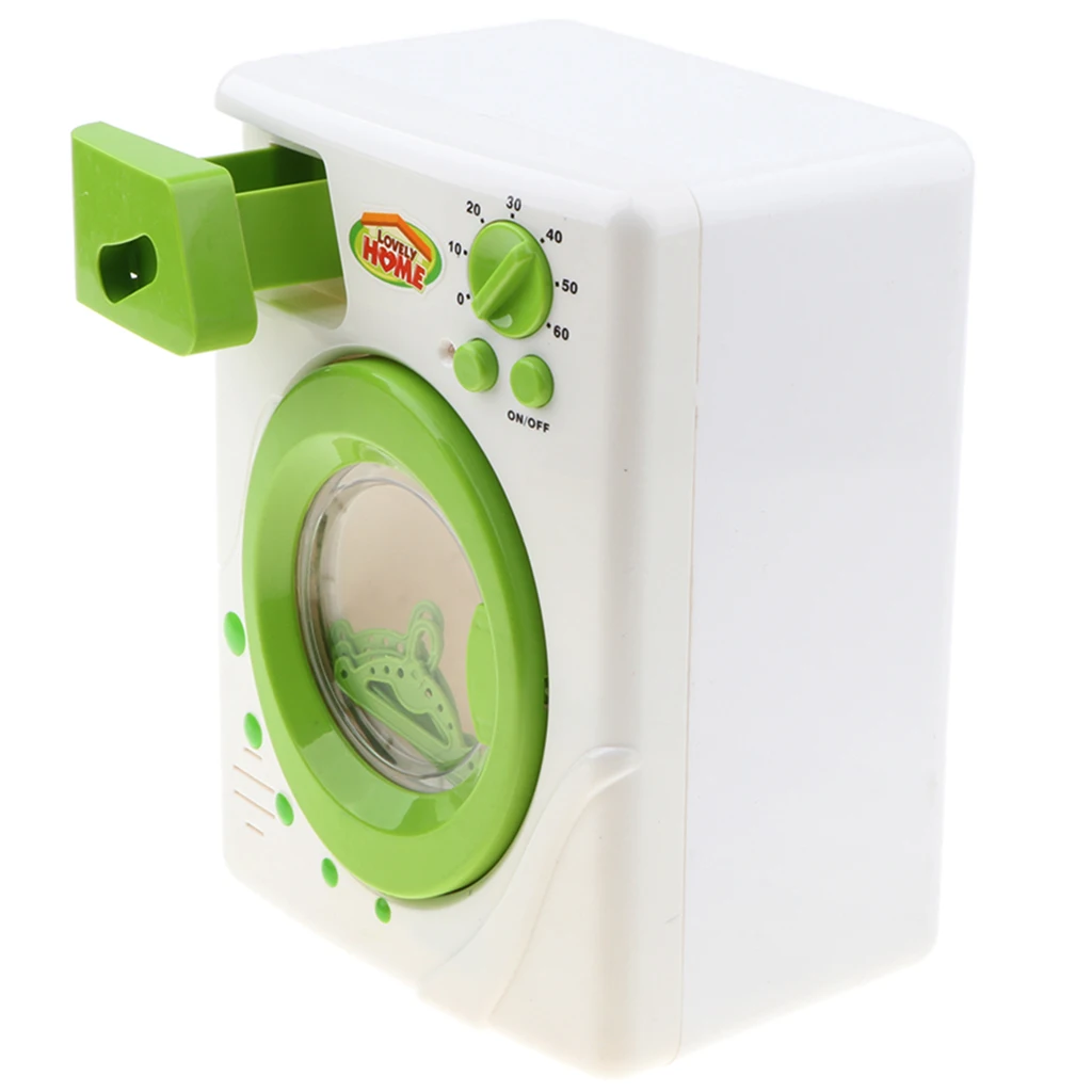 Мини пластиковая бытовая техника комната/кухонная мебель Дети/Детские ролевые игры игрушка обучающая-стиральная машина зеленый